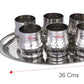 Ebun Hand Hammered Stainless Steel Drinking Glass Set with Serving Tray 300 Ml