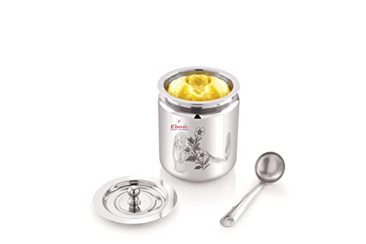 Ebun Stainless Steel Laser Finish Ghee Pot 250 Ml