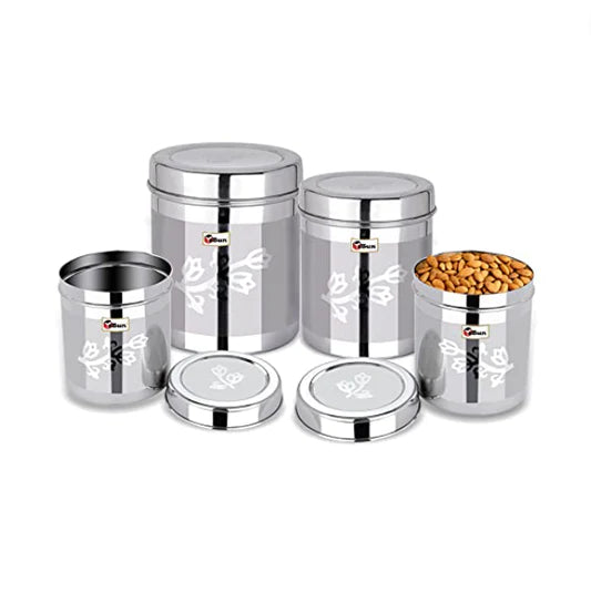 Ebun Stainless Steel Laser Finish Floral Containers Combo Set