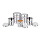 EBun Stainless Steel Laser Finish Floral Containers Set (Pack of 5)